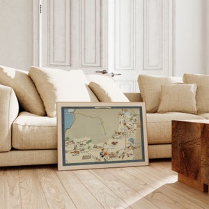 Sadaf Map Print| Israel Map Posters| Canvas Print Wall Art| Pull Down Map| Israel Maps Wall Print| Middle East Maps Wall Art