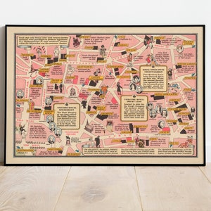 London Karte Druck| Kunstgeschichte| 1948 London Theater Karte Wandkunst | Gerahmte Kunst| Leinwandbild | Poster Kunst| Drucke Wandkunst| Stadt Karte Wandbilder