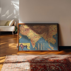 Old Map of India 1942 Framed Poster Print Wall Art Canvas Art Print Wall Decor