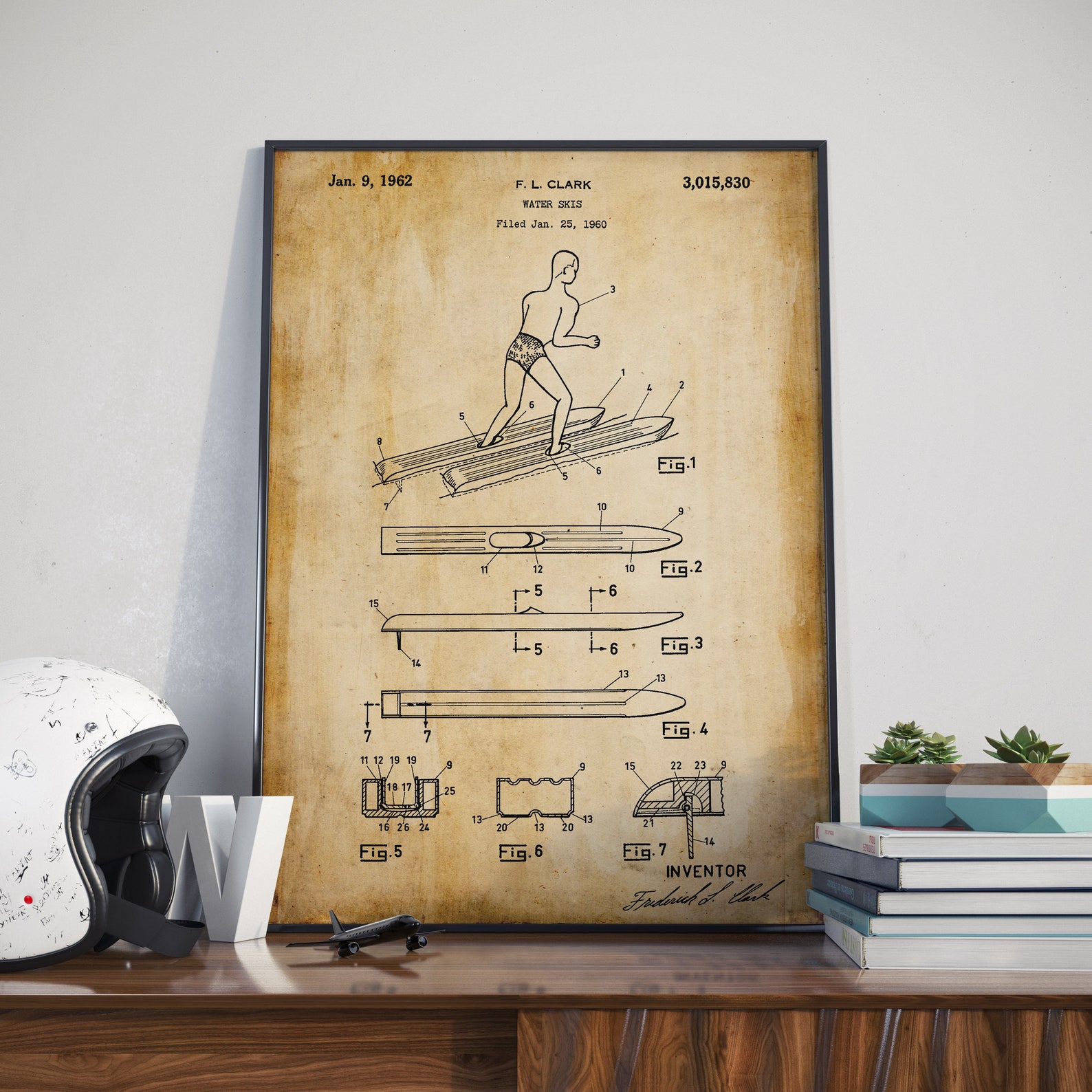 Water Ski Poster Water Ski Wall Art Water Ski Gifts Wall Etsy