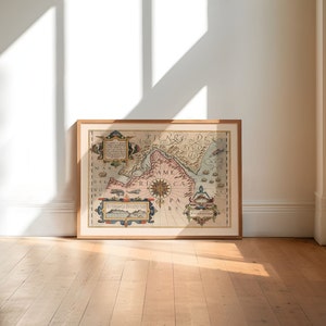 Karte von Magellanstraße 1623| Gerardus Mercator| Karte Wanddeko | Vintage Karte Wandkunst| Posterdruck | Gerahmter Kunstdruck| Leinwanddruck Karte