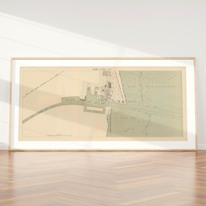 Mapa histórico de Port Said/ Mapas de Egipto/ Impresión de póster/ Impresión de pared enmarcada/ Decoración de pared con impresión de lienzo/ Póster de pared/ Arte de pared de mapa vintage