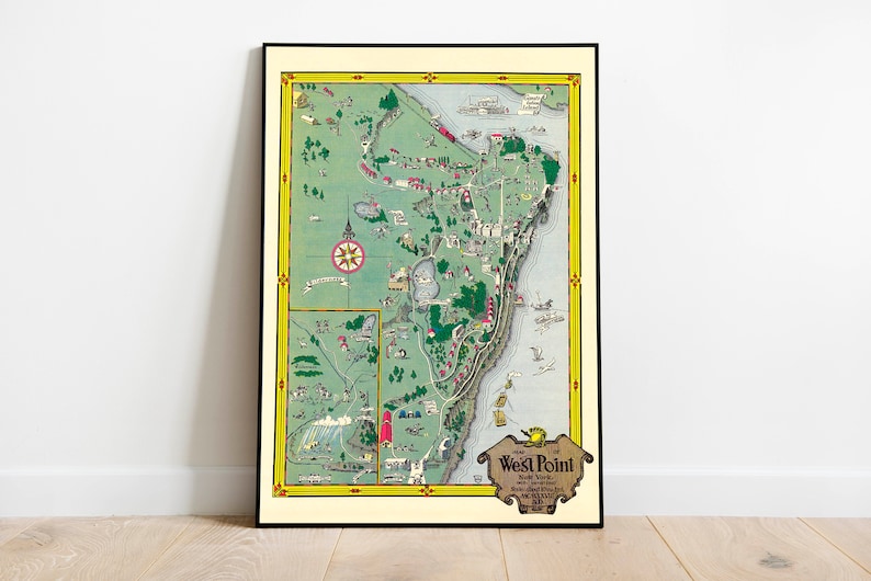 Map of West Point New York Vintage USA Wall Map Prints Etsy