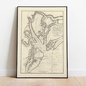 Seekarte des Hafens von Royal Sound 1818| Alte Karte Wanddeko | Vintage Karte Wandkunst| Posterdruck | Gerahmter Kunstdruck| Leinwanddruck Karte