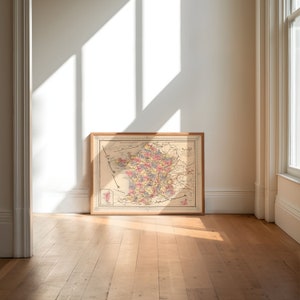 Carte ottomane de France 1868| Décor mural de vieille carte| art mural de carte vintage| Impression d’affiche| Impression d’art encadrée| Tableau sur toile Carte