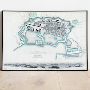 Toulon Karte Druck| Fine Art Prints| 1840 Toulon Karte Wandkunst| Gerahmte Wandkunst| Leinwandbild | Poster Kunst| Drucke Wandkunst| Stadt Karte Art
