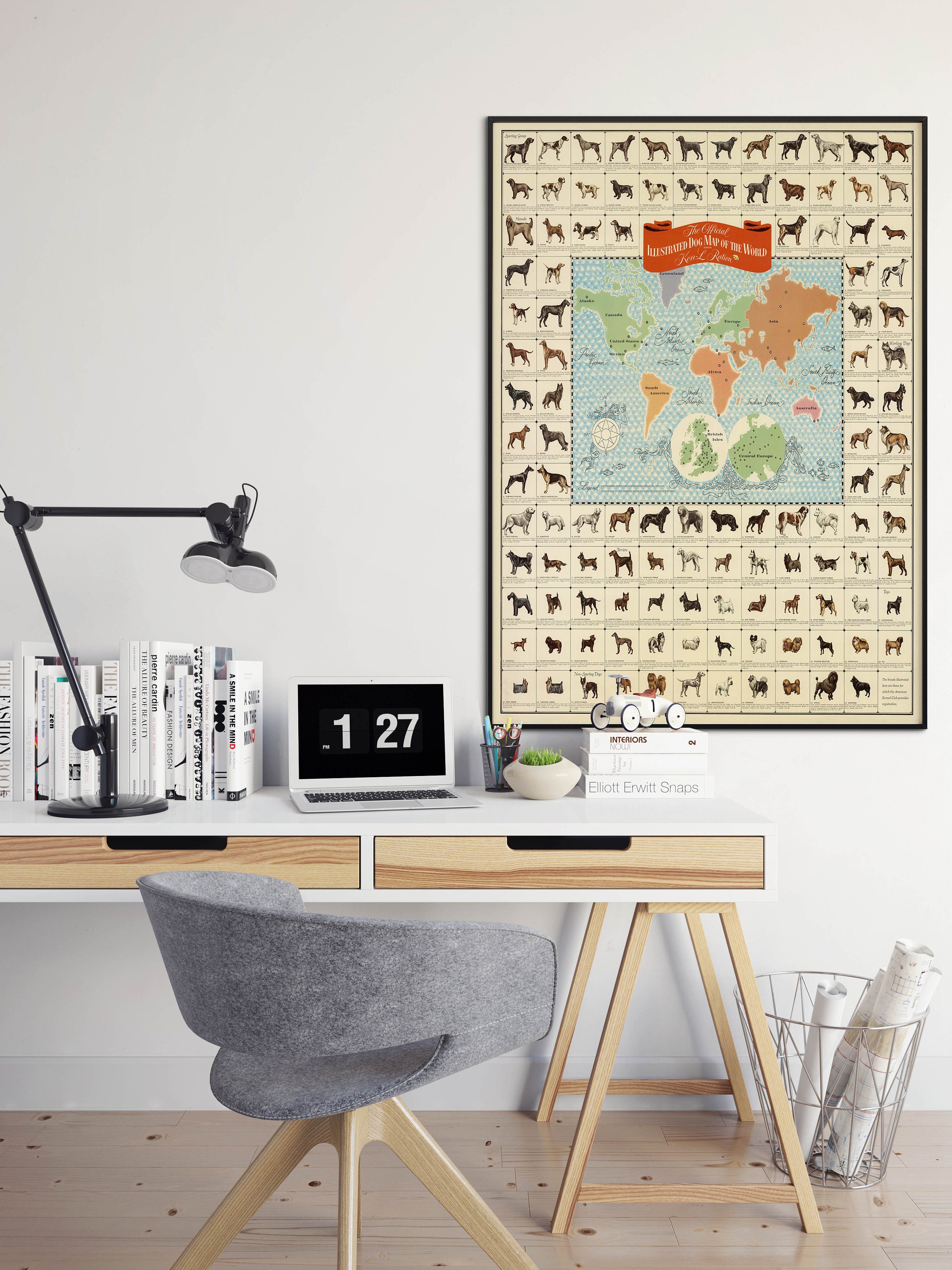 Dog Map of the World Dog Chart Poster Dog Lover Gift Dog | Etsy
