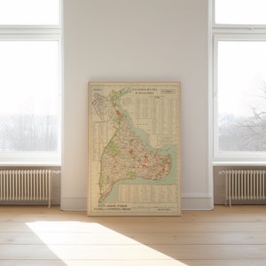 Impresión de pared del mapa de la ciudad de Estambul/ Mapa de la ciudad de Estambul de 1922 / Impresión de póster / Impresión de lienzo Arte de la pared / Cartel de arte de la pared del mapa antiguo / Decoración de la pared del mapa enmarcado
