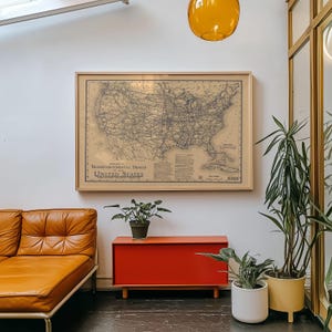 Mappa dei sentieri transcontinentali degli Stati Uniti 1926 Stampa poster incorniciata Stampa artistica su tela Decorazione murale