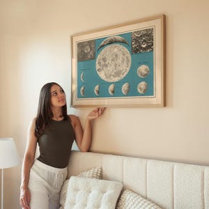 Vintage månfaser poster: Celestial Astronomi konsttryck bild 8