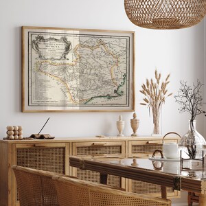 Impression de carte de Murcie| Art mural d’impression sur toile| Cartes vintage d’Espagne pour la décoration murale| Affiche de carte de Murcie| Cartes murales| Carte déroulante