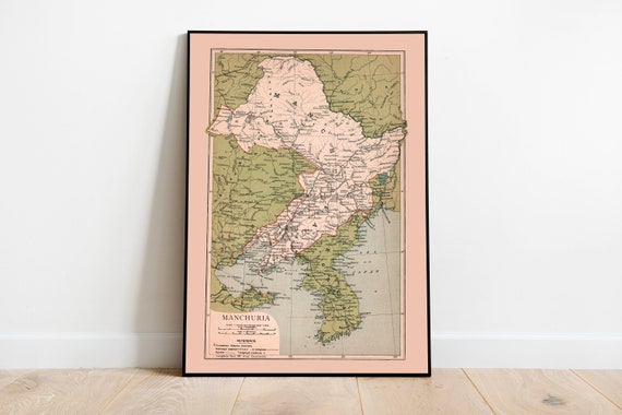 Map of Manchuria Print Vintage Manchuria Map Print Canvas - Etsy