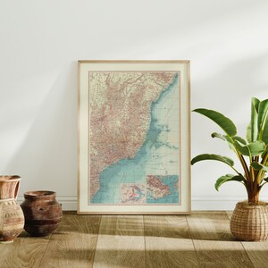 Mapa do Brasil| Decoração de parede de mapa antigo | Arte de parede de mapa vintage | Impressão de pôster | Impressão de parede de mapa | Impressão artística emoldurada | Mapa de impressão em tela