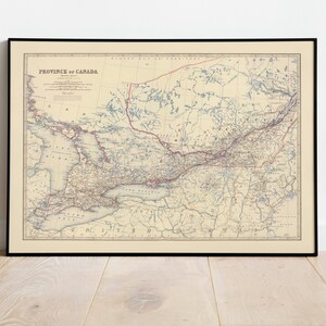 Carte composite de l'Ouest canadien 1861| Décor mural de vieille carte| art mural de carte vintage| Impression d’affiche| Impression d’art encadrée| Tableau sur toile Carte