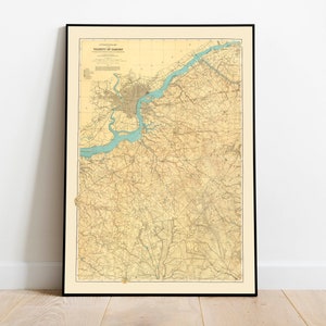 Map of Vicinity of Camden, New Jersey| Poster Print| Home Wall Art Print| Vintage Map Print| Wall Art Framed| New Jersey Wall Art