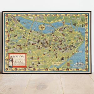 Boston Map Print| Art History| Boston Map Wall Art| Framed Wall Art| Canvas Art| Poster Art| Prints Wall Art| City Map Wall Prints