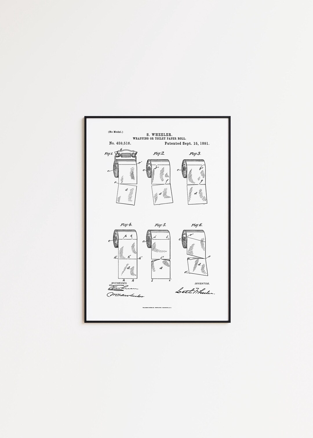 Toilet Paper Patent Art Print: Vintage Restroom Decor - Etsy