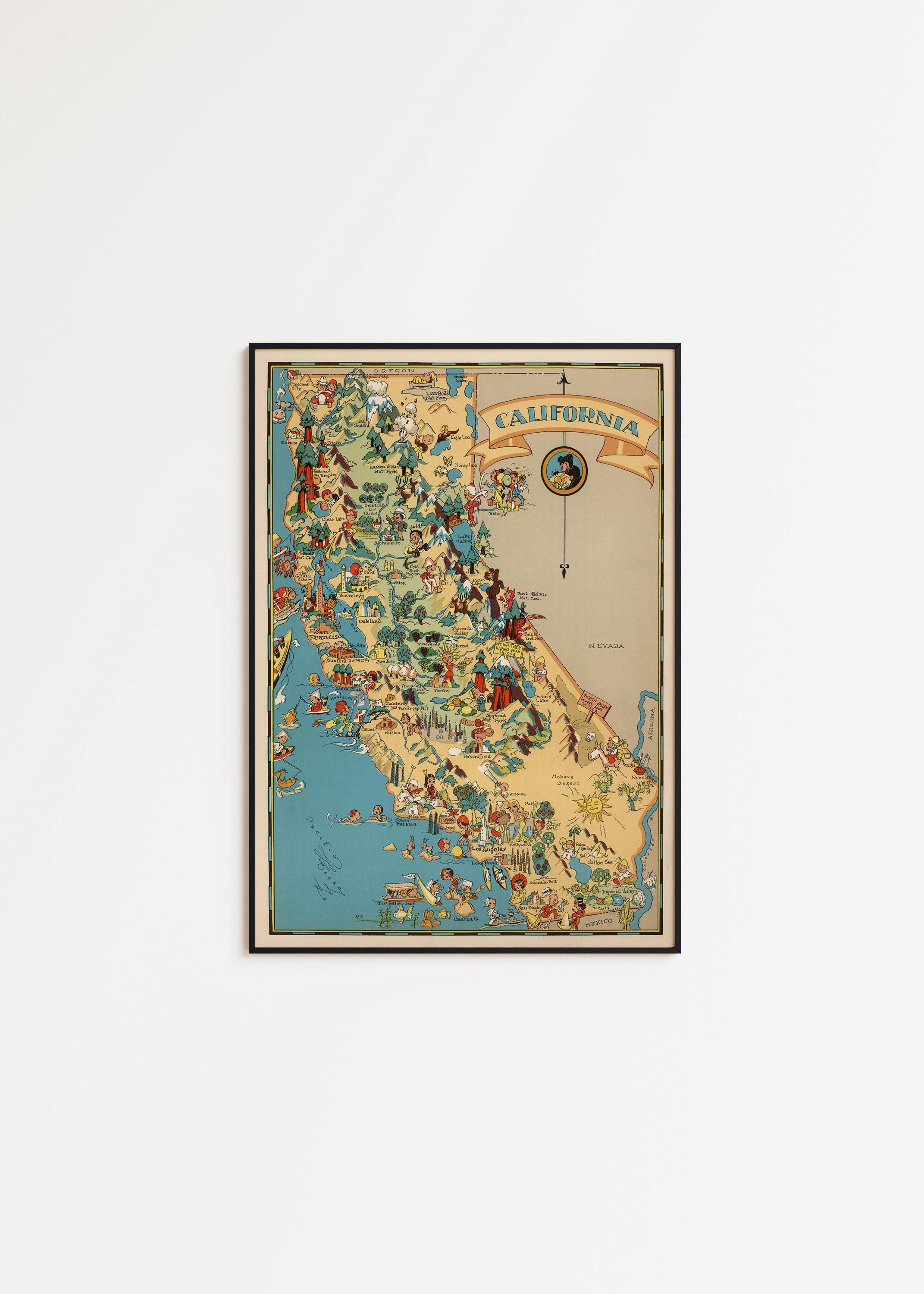 カリフォルニアの地図 - Etsy 日本