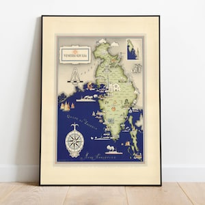 Friaul Karte Print | Kunstgeschichte| 1939 Venezia Giulia Karte Wand Kunst| Gerahmte Wandkunst| Leinwandbild | Poster Kunst| Drucke Wandkunst| Landkarte Wandbilder