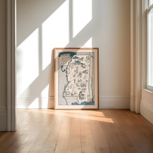 Vintage Mississippi Karte Print | Mississippi Leinwand Wandkunst| Alte Karte Mississippi Poster| Mississippi Wandbild | Der Magnolienstaat