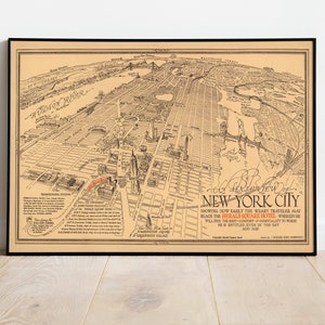 New York Map Print| Art History| 1931 New York Map Wall Art| Framed Wall Art| Canvas Art| Poster Art| Prints Wall Art| City Map Wall Prints