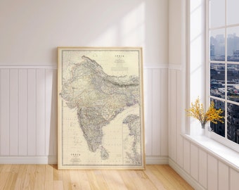India Map Print| Fine Art Prints| 1861 India Map Wall Art| Framed Wall Art| Canvas Art| Poster Art| Prints Wall Art| Map Wall Prints