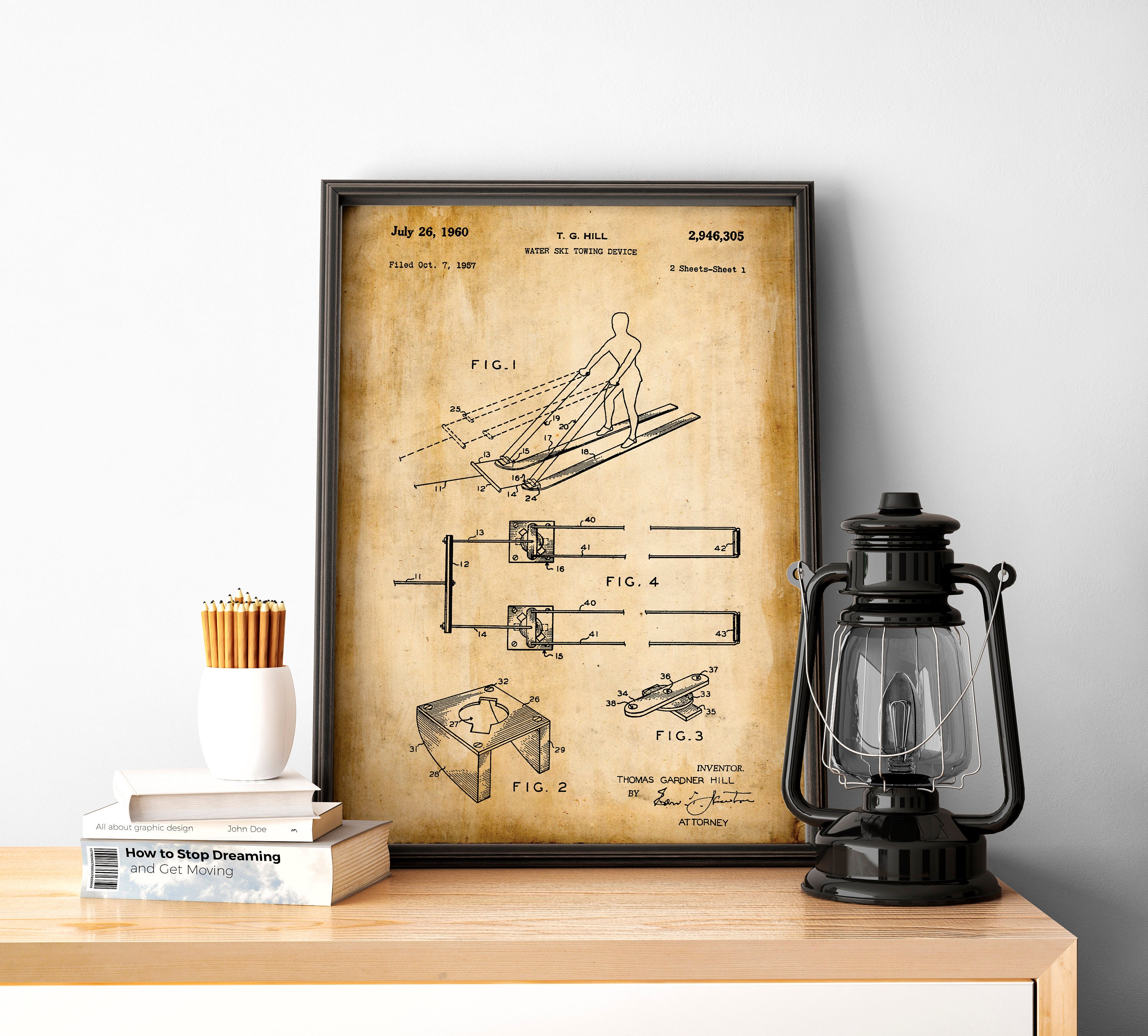 Water Ski Poster Water Ski Wall Art Water Ski Gifts Wall Etsy