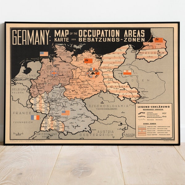 Germany World War 2 Map Print| Poster Print| WW2 Maps| Canvas Art| War Maps| Art History| wwii Map Poster| Framed Wall Prints