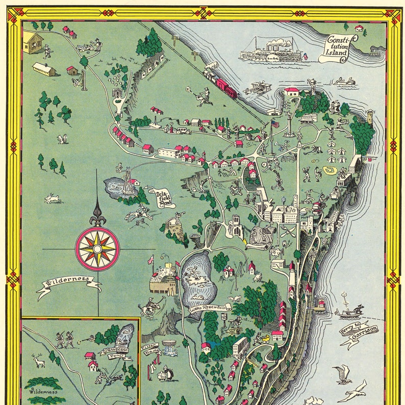 Map of West Point New York Vintage USA Wall Map Prints  Etsy