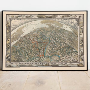 Militär-Panorama des Krieges 1940| World War 2 Map Print | WW2 Karte Poster für Wandkunst| Vintage Poster Kunst| Leinwanddruck | Pull Down Map