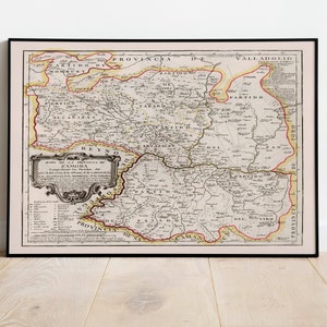 Zamora Landkarte | Kunstdruck auf Leinwand | Spanien Landkarten für die Wand | Zamora Karte Poster | Wandkarten| Pull Down Map