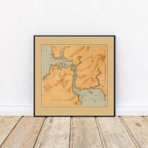 Philippinen Karte Print| Kunstdruck auf Leinwand | Philippinen Vintage Karten für Wanddeko| San Juanico Strait Map Poster | Wandkarten