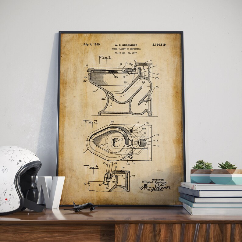 Toilet Seat Poster Toilet Seat Bathroom Wall Decor Bathroom Etsy