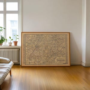 Map of the Roads of Tennessee 1926 Ingelijste poster print muurkunst canvaskunst muurdecoratie