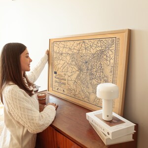 Mapa de las carreteras de Maryland y Delaware, 1926. Póster enmarcado, impresión artística, lienzo, decoración de pared.