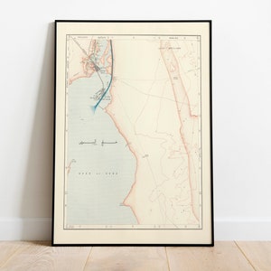 Karte von Suezkanal 1911| Ägypten Landkarten| Alte Karte Wanddeko | Vintage Karte Wandkunst| Posterdruck | Gerahmter Kunstdruck| Leinwanddruck Karte