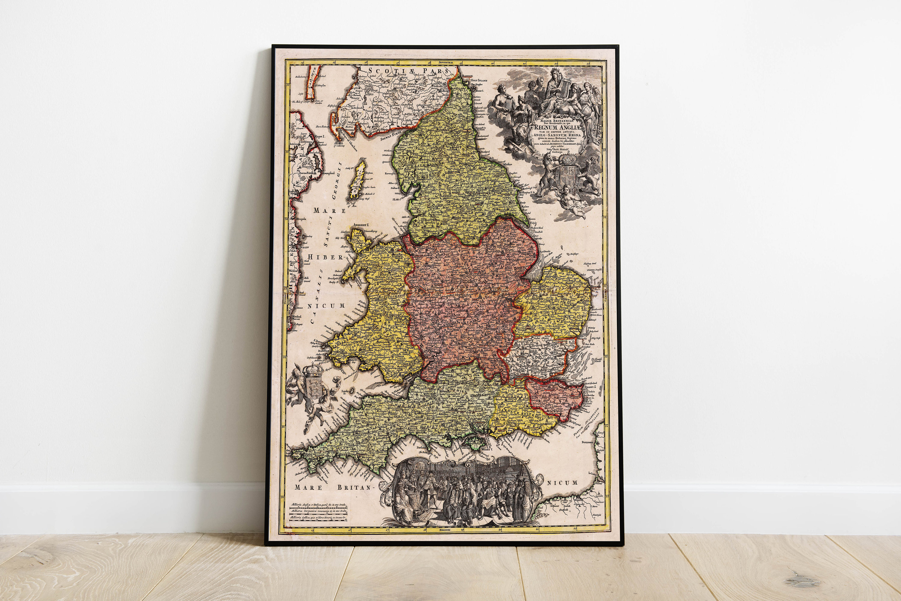 Britain Map Wall Print| England Map| Poster Print| Canvas Print Wall Art| Old Map Wall Art Poster| Framed Map Wall Decor
