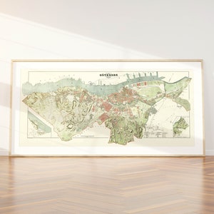 Mapa de Gotemburgo/ Mapa antiguo de Gotemburgo/ Mapa antiguo de Gotemburgo/ Mapa de la ciudad de Gotemburgo/ Karta Goteborg/ Mapa antiguo de Suecia/ Mapas murales/ Países bálticos