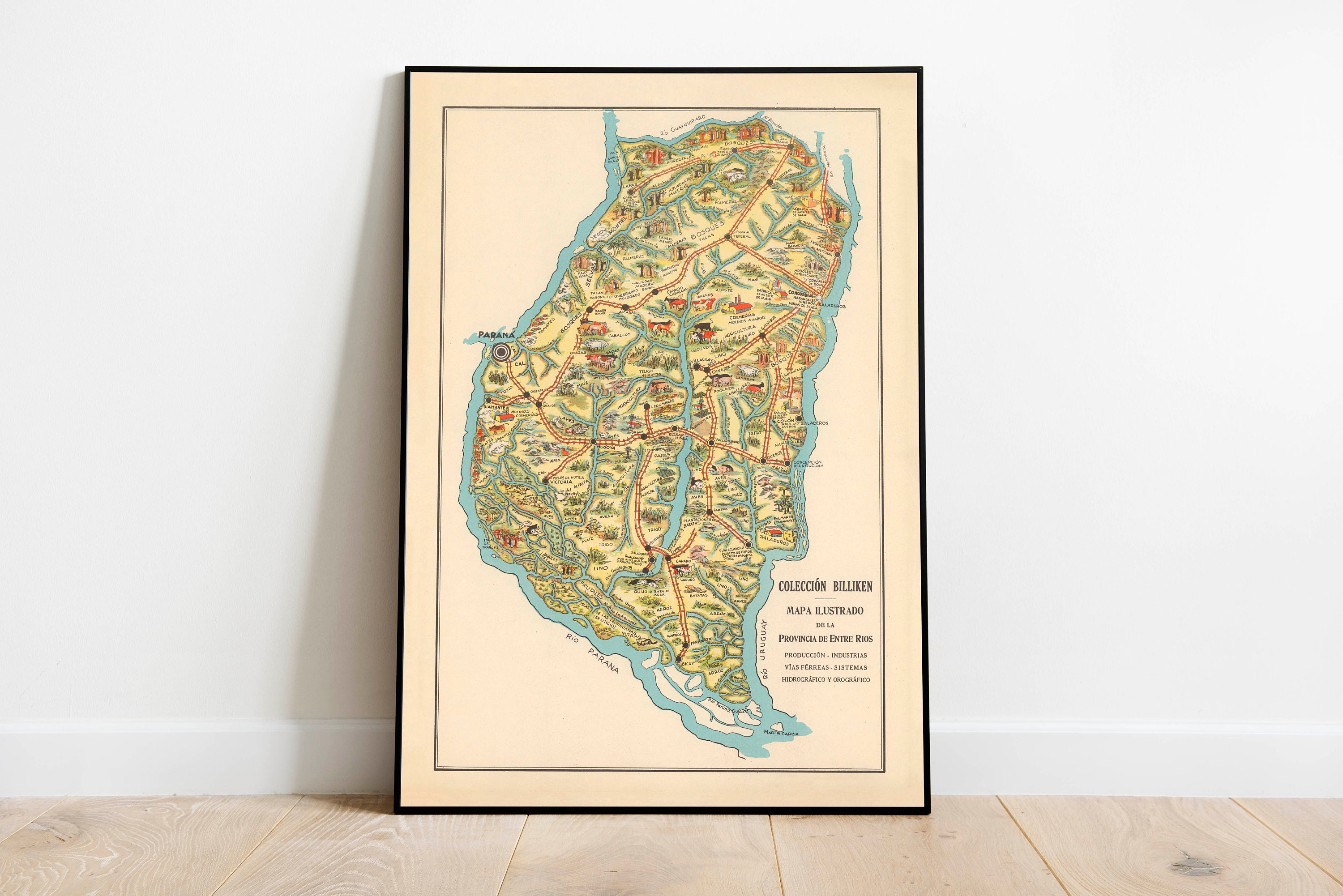 Entre Rios Argentina Map 1933 Map Of Entre Rios Argentina Maps Wall Prints Canvas Art | Etsy  Singapore