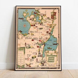 Simcoe County Karte Print | Kunstgeschichte| 1940 Ontario Karte Wand Kunst| Gerahmte Wandkunst| Leinwandbild | Poster Kunst| Drucke Wandkunst| Landkarte Wandbilder