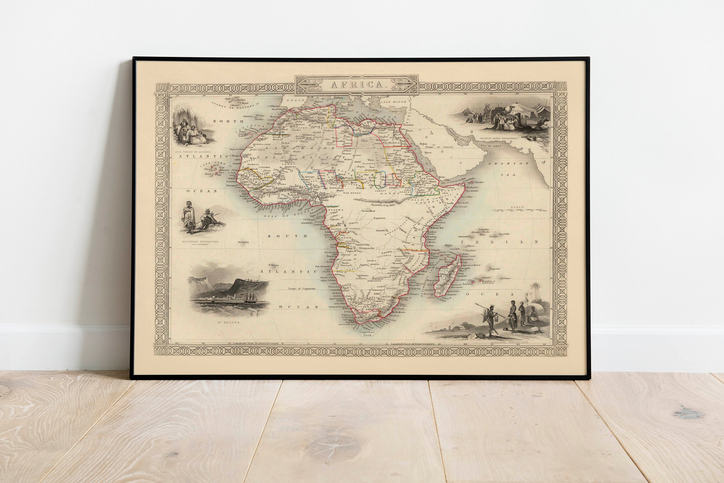 Africa Map Print Art History 1851 Africa Map Wall Art - Etsy UK