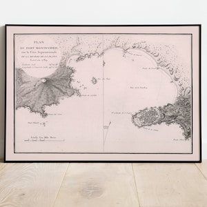 Mapa de Puerto Montevideo 1809/ Mapas de Uruguay/ Decoración de pared de mapa antiguo/ Arte de pared de mapa vintage/ Impresión de póster/ Impresión de arte enmarcado/ Mapa de impresión de lienzo