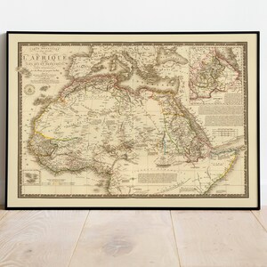 Historische Karte von Afrika Nord 1828| Alte Karte Wanddeko | Vintage Karte Wandkunst| Posterdruck | Gerahmter Kunstdruck| Leinwanddruck Karte