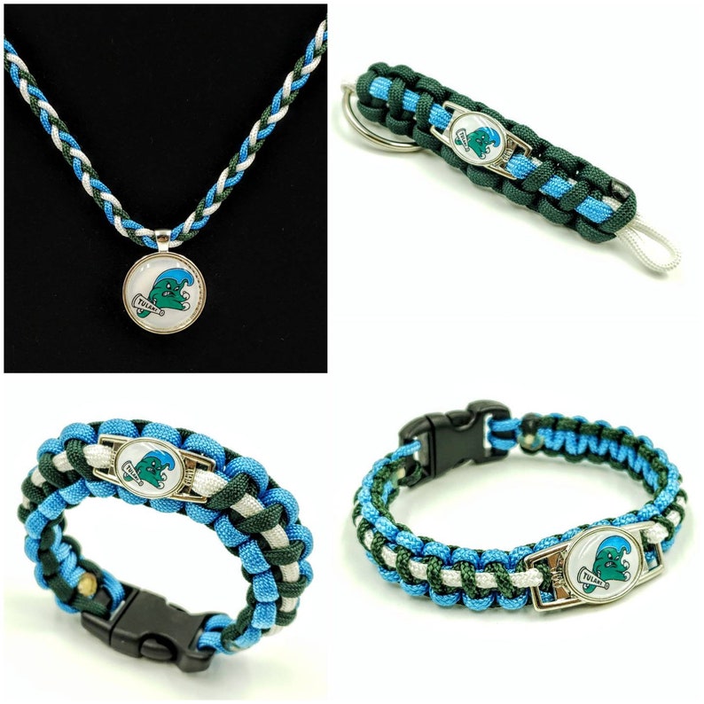 Tulane Green Wave Inspired Paracord Bracelet Keychain and Etsy