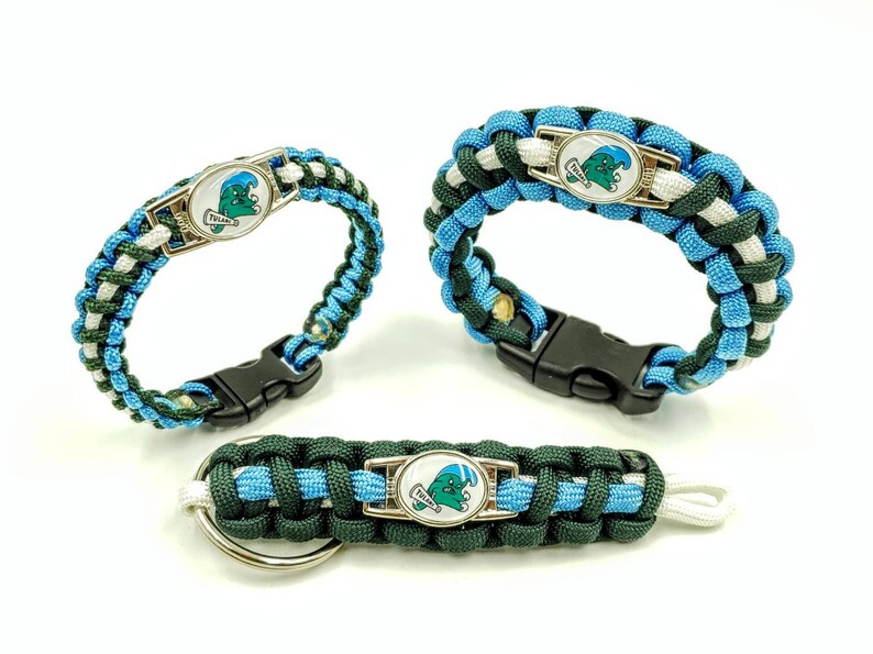 Tulane Green Wave Inspired Paracord Bracelet Keychain and Etsy