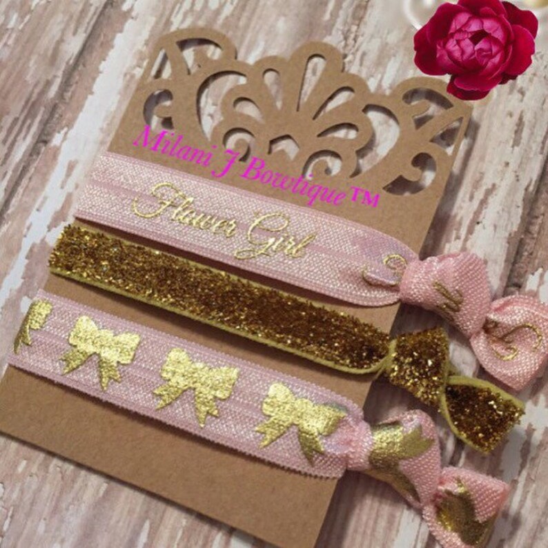 Flower Girl Knotted Hair Ties Etsy