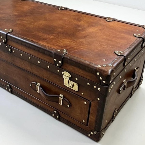 Handmade Trunk Coffee Table: Designer Storage Chest for Living Room Furniture