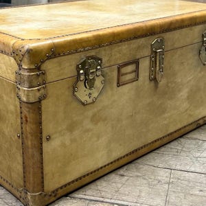 Luxury Antique Rare Vellum Antique Travel Trunk