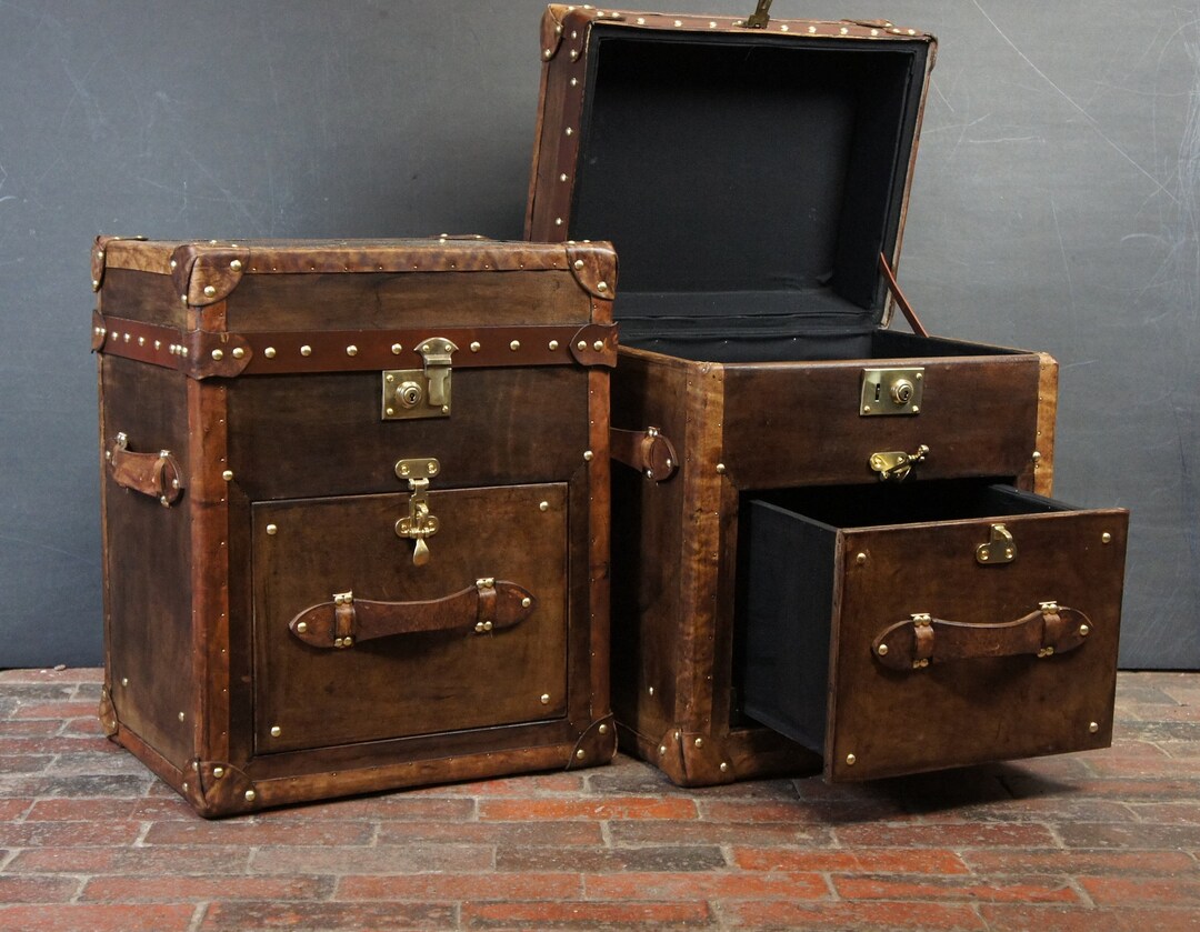English Handmade Nightstand Table Trunks With Draws Home Decor Etsy