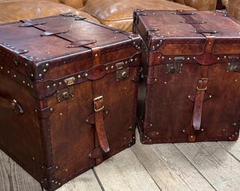 Belted vegetable hand dyed leather trunks